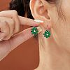 Brass Flower Hoop Earrings JJ3056-11-1