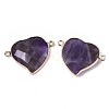 Natural Amethyst Links Connectors G-S359-103B-2