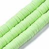 Flat Round Handmade Polymer Clay Beads CLAY-R067-12mm-24-1