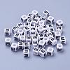 Acrylic Horizontal Hole Letter Beads PL37C9129-E-1