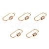 Brass Micro Pave Clear Cubic Zirconia Screw Carabiner Lock Charms ZIRC-E164-11G-2