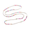 Glass Seed Beaded Elastic Waist Bead Chains NJEW-C00021-3