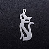 Tarnish Resistant 201 Stainless Steel Kitten Pendants STAS-Q201-JN288-1-1