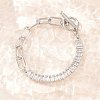 304 Stainless Steel Pave Clear Cubic Zirconia Link Bracelets BJEW-D460-10P-2