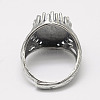 Adjustable Thailand 925 Sterling Silver Solitaire Ring Settings STER-P033-30AS-3