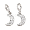 Brass Micro Pave Clear Cubic Zirconia Moon European Dangle Charms KK-H257-03P-1