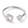 Brass Micro Pave Clear Cubic Zirconia Cuff Rings RJEW-Z005-D-P-1