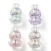 UV Plating Rainbow Iridescent Transparent Acrylic Bubble Beads OACR-C007-02-1