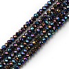 Electroplate Glass Beads Strands EGLA-F149-FP-10-1