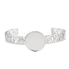 304 Stainless Steel Blank Cuff Bangle Bases with Flat Round Tray SA-CBA82C8-04C-P-2