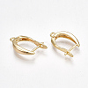 Brass Hoop Earring Findings with Latch Back Closure X-KK-S350-072G-2