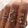 Mixed Style Alloy Rhinestone and Shell Cuff Rings FS-WG24D27-02-1