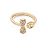 Bowknot Brass Micro Pave Cubic Zirconia Cuff Ring Setting KK-A244-01B-G-2