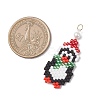Christmas Glass Seed Beaded Penguin Pendants PALLOY-MZ01044-02-2