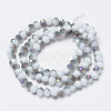 Electroplate Opaque Glass Beads Strands EGLA-A034-P8mm-F16-2