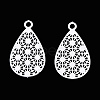 Spray Painted 430 Stainless Steel Filigree Pendants STAS-WH0047-78L-1