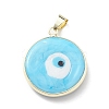 Handmade Evil Eye Lampwork Pendants LAMP-F031-03G-05-3