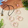 2Pcs Natural Rose Quartz Chip Beaded Pendants PALLOY-TAC0232-02-6