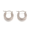 Tarnish Resistant 201 Stainless Steel Geometric Hoop Earrings STAS-D171-12C-P-1