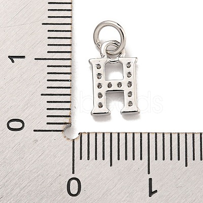 Initial Letter Brass with Cubic Zirconia Charms KK-Q814-26H-P-1