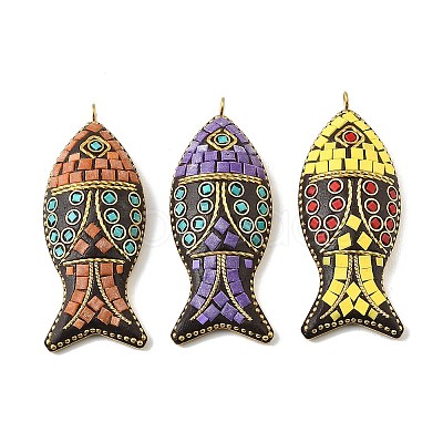 Handmade Polymer Clay Indonesia Big Pendants PY-CBAAA14-01C-1