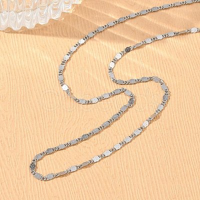 2MM 304 Stainless Steel Oval Link Chain Necklaces NJEW-D328-02P-1