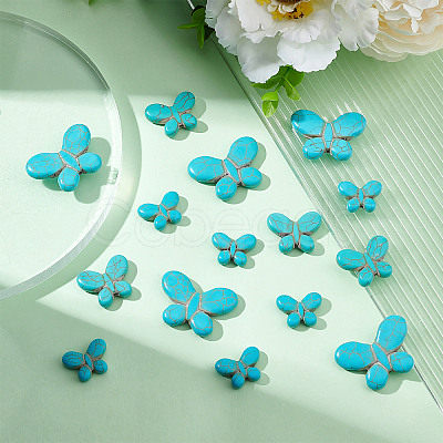 PandaHall Elite 42Pcs 3 Style Synthetic Turquoise Beads G-PH0001-91-1