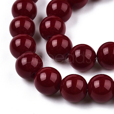 Opaque Solid Color Glass Beads Strands X-GLAA-T032-P10mm-05-1