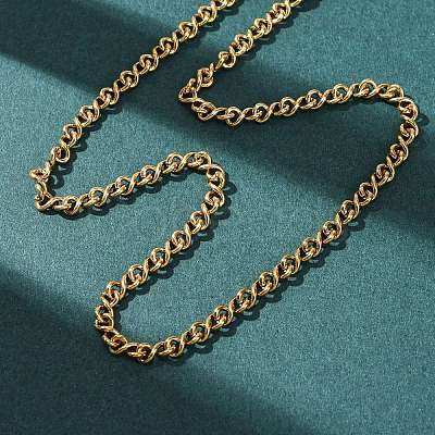 3.8MM 304 Stainless Steel Twisted Chain Necklaces NJEW-P346-02G-1