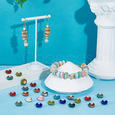 72Pcs 12 Colors Handmade Porcelain Beads PORC-UN0001-02-1