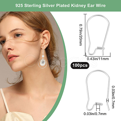 100Pcs 304 Stainless Steel Hoop Earring Findings STAS-BBC0005-94S-01-1