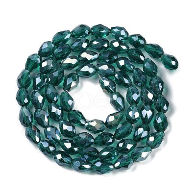 Transparent Electroplate Glass Beads Strands EGLA-N013-T8mm-B24-1
