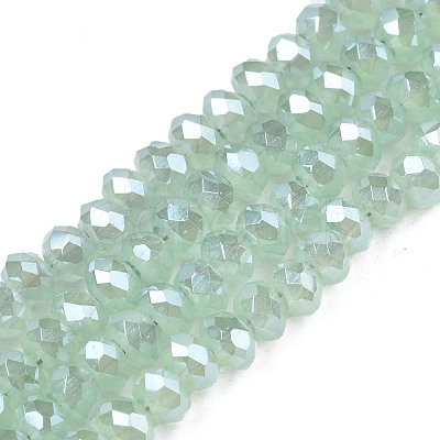 Electroplate Imitation Jade Glass Beads Strands EGLA-J025-F07-1