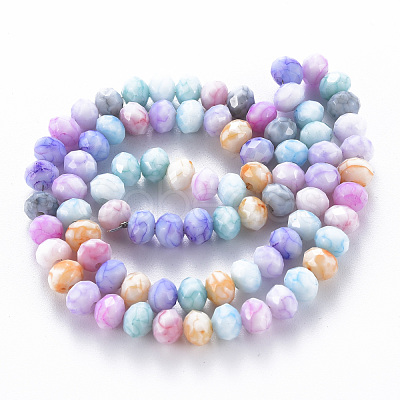 Opaque Baking Paint Glass Beads Strands EGLA-N006-009A-A09-1