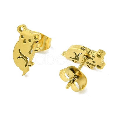 Cute Little Animal Theme 304 Stainless Steel Stud Earrings EJEW-B041-02I-G-1