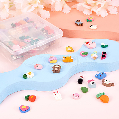 60 Sets 20 Style Opaque Resin Cabochons CRES-YS0001-04-1