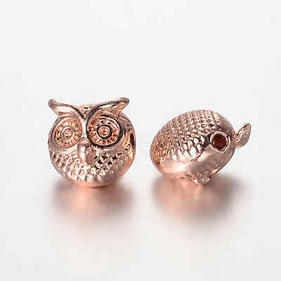 Owl Alloy Beads X-PALLOY-L161-04RG-1