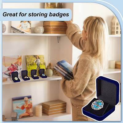 Flocking Plastic Badge Storage Box LS-CON-WH0105-04A-1