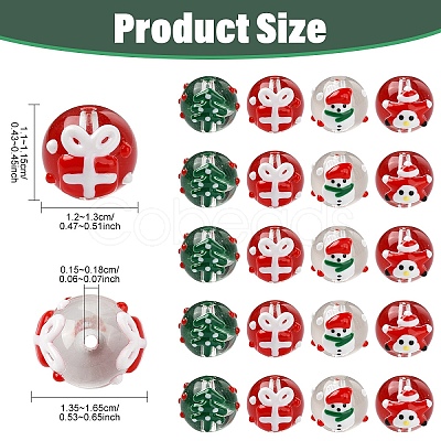 Christmas Transparent Glass Enamel Beads GLAA-YW0005-06A-01-1