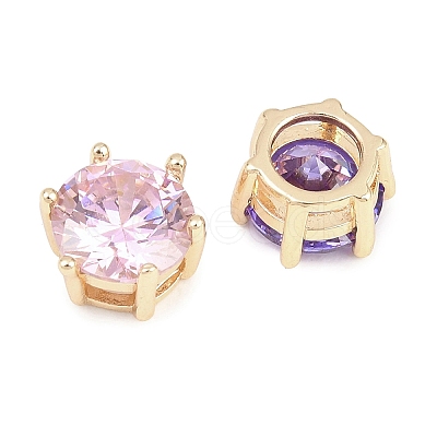 Brass Pave Cubic Zirconia Beads KK-H287-11B-G-1
