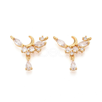 Brass Micro Pave Cubic Zirconia Pendants X1-KK-N263-46G-1