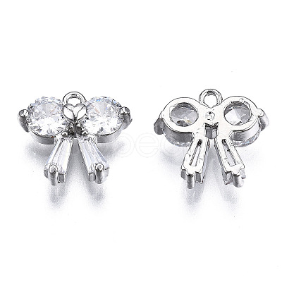 Brass Inlaid Clear Cubic Zirconia Charms LS-ZIRC-S069-018P-1