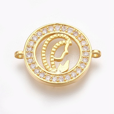 Brass Micro Pave Cubic Zirconia Links ZIRC-O026-15G-NR-1