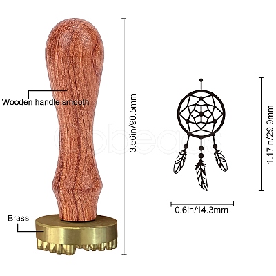 Olycraft 1Pc Golden Brass Stamp Head DIY-CP0006-09B-1