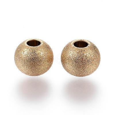 Ion Plating(IP) 201 Stainless Steel Textured Beads STAS-P108-05G-1