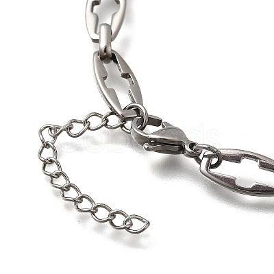 304 Stainless Steel Cross Link Chain Bracelet Making AJEW-JB01378-02-1