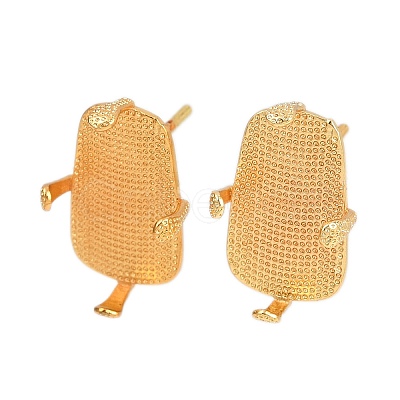 Brass Stud Earring Findings KK-Z122-13G-1