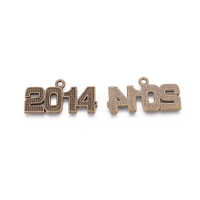 Tibetan Style Year 2014 Number Pendants LS-TIBEP-Q012-AB-FF-1