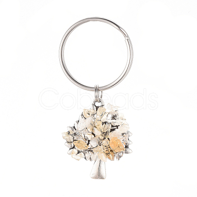 Chip Natural Citrine Keychain KEYC-JKC00219-03-1