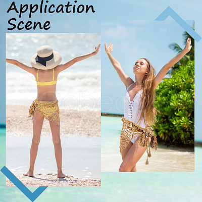 Polyester Women Crochet Beach Cover Up Sarong Wrap FIND-WH20019-154-1